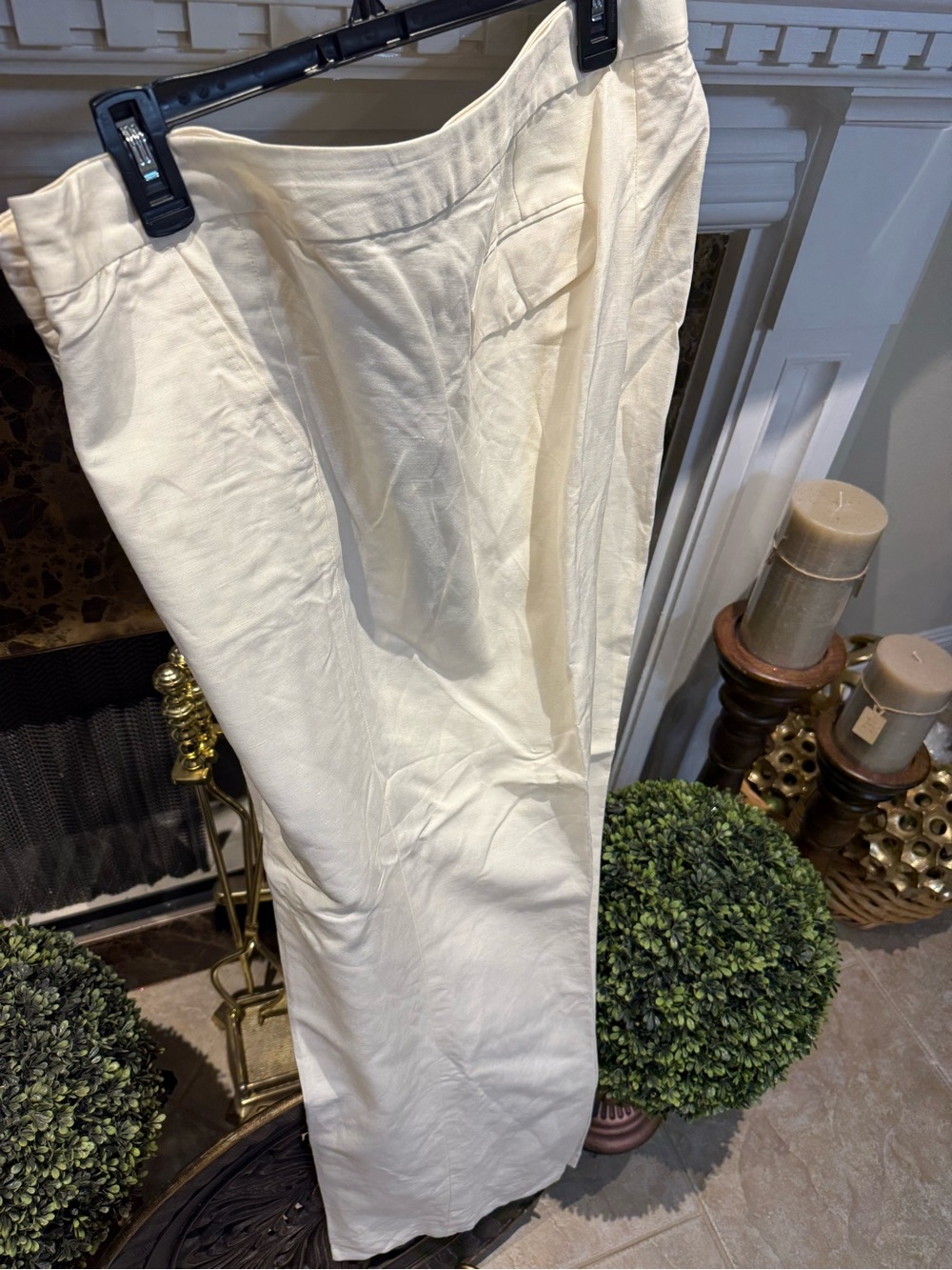 Talbots Cream Wide-Leg Pants